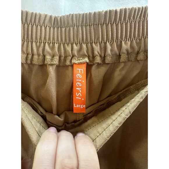 Feiersi Wide-Leg Tan Pants – Size Large - Picture 6 of 6